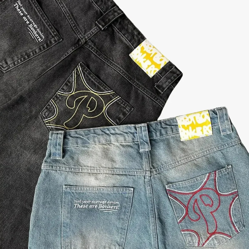 harajuku new protect jeans streetwear independent store drop shipping cargo sweatpants y2k women pants embroidery baggy jeans unique joggers style 5351