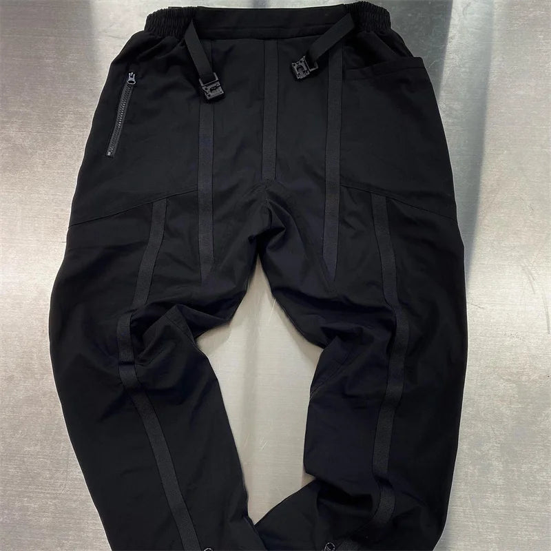 undermycar functional strap high street pure cotton pants relaxed fit trousers