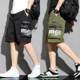 2024 summer fashion high street thin overalls mens shorts casual loose large size quarter pants high quality wide leg pants drawstring street shorts