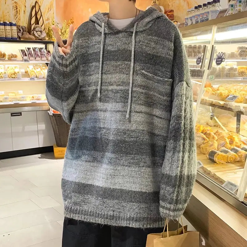 bold graphic pullover, layered streetwear look, soft knit pullover with flame design, y2k fashion statement
