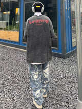 fashion lightning skull printed denim jeans mens unisex casual zipper straight jeans streetwear hip hop y2k jean pants joggers urban active pants