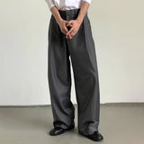 mens straight tube ice silk pants casual slacks youth thin wide leg pants business summer pants soft vintage trousers unique default style 996