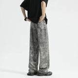 2024 goth tie dye corduroy pants mens autumn baggy wide leg straight casual trousers women drawstring hip hop y2k sweatpants casual joggers