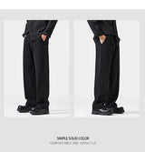 mens trend streetwear fashion loose casual plus size straight wide leg suit pant office man commute work pants trousers unique default style 2195