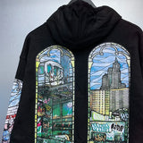 24Ss Autumn And Winter Who Decides War Hoodies Vintage City Cartoon Pr