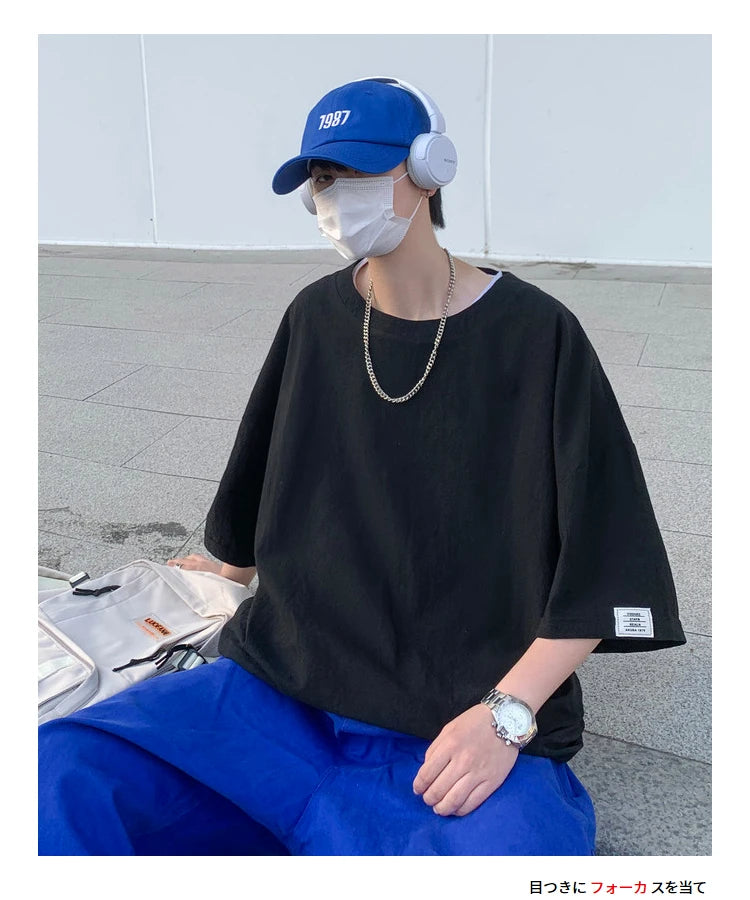Anime Streetwear top – T Shirt Oversized Cotton Men Fashion Mens Summer Tshirts Ove
