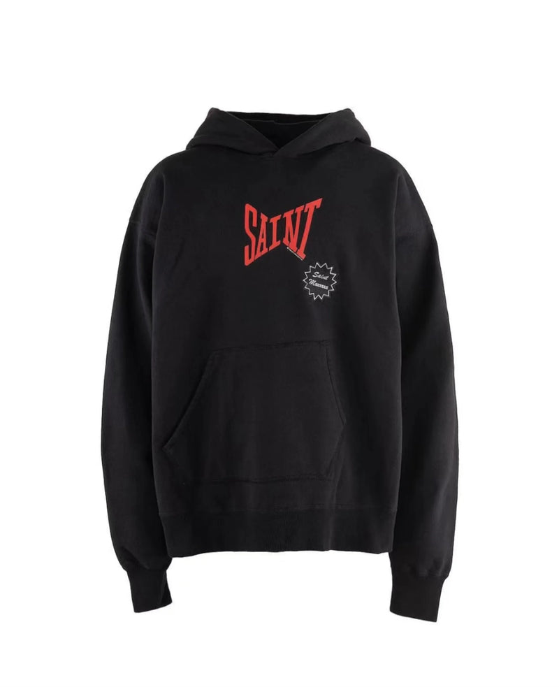 90s skater hoodie with oversized vintage grunge design