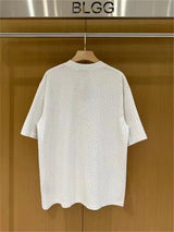 BALCG Style Original Heavy duty Starry Sky Washed Olded Starry Sky Rhinestone Oversized Loose Short sleeved T-shirt White