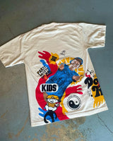 Trapwear Aesthetic print tee – Summer American New Trend Portrait Lettering Print Round Nec