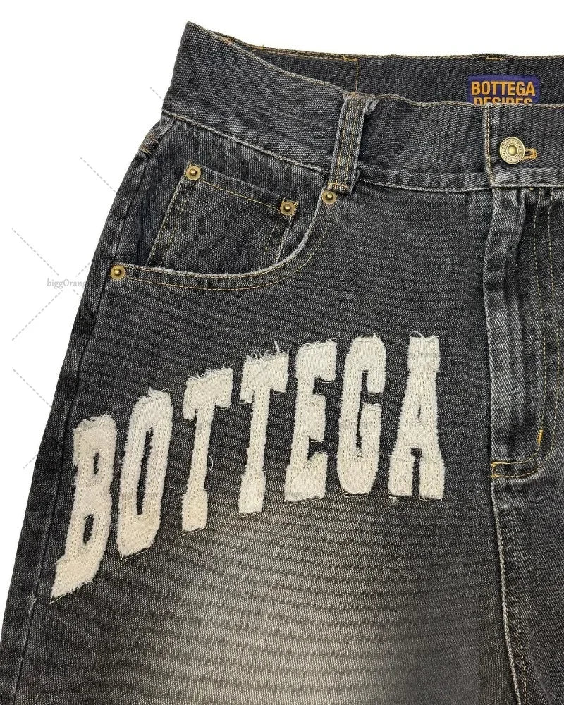 American Street Harajuku Retro Denim Shorts with Letter Embroidery Oversized Jeans Men Y2k Loose Casual Versatile Shorts Women