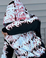 European And American Street New Striped Print Oversized Pullover Wome