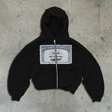 Printed Personalized Patterns Street Style Street Hooded Cardigan Long