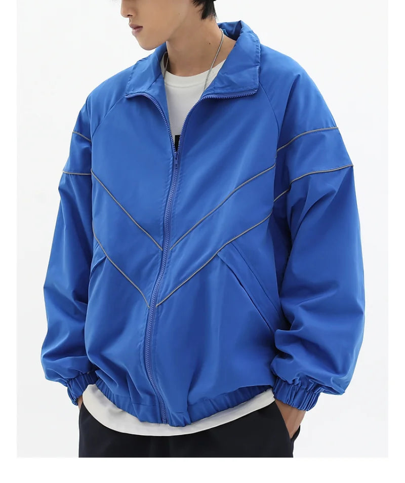 minimalist street zip-up, streetwear for men, fall streetwear outfit, oversized style, layered fashion, modern aesthetic, graphic detail