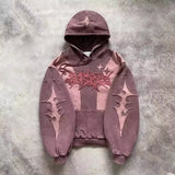 Street Y2K New Fashion Trend Stitching Patch Pullover Hoodie Women Har