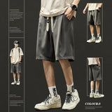 summer mens baggy casual shorts 2024 new y2k streetwear sweat short pants male sports fitness breathable basketball bermuda casual urban shorts