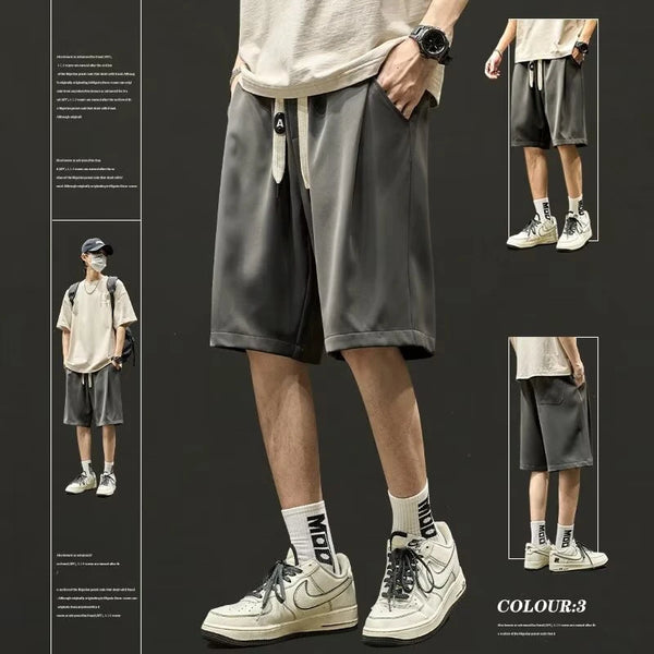summer mens baggy casual shorts 2024 new y2k streetwear sweat short pants male sports fitness breathable basketball bermuda casual urban shorts