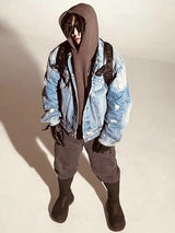 checkered streetwear jacket, daily essential, for men, fall streetwear outfit, oversized style, layered fashion, modern aesthetic
