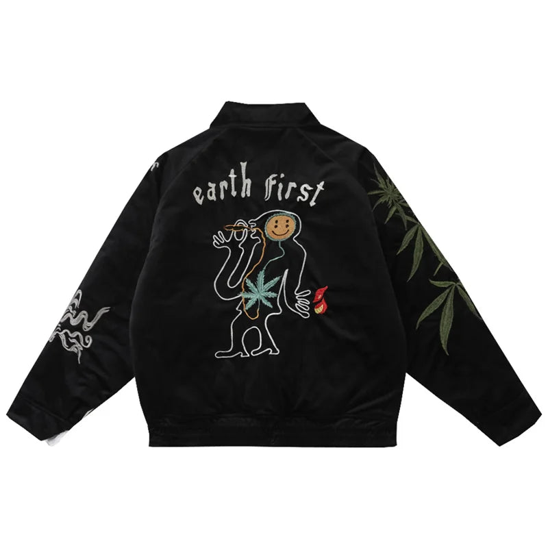 trendy coat featuring kanye co branded commemorative high quality heavy industry fully embroidered cotton winter jacket for men and women design – premium quality jacket for men