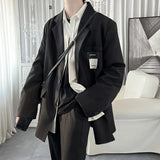 Autumn Men's Casial Suit Coat Chic Slightly Loose Solid Color Blazers Korean Style Fashion Simple Versatile Handsome Niche Suit