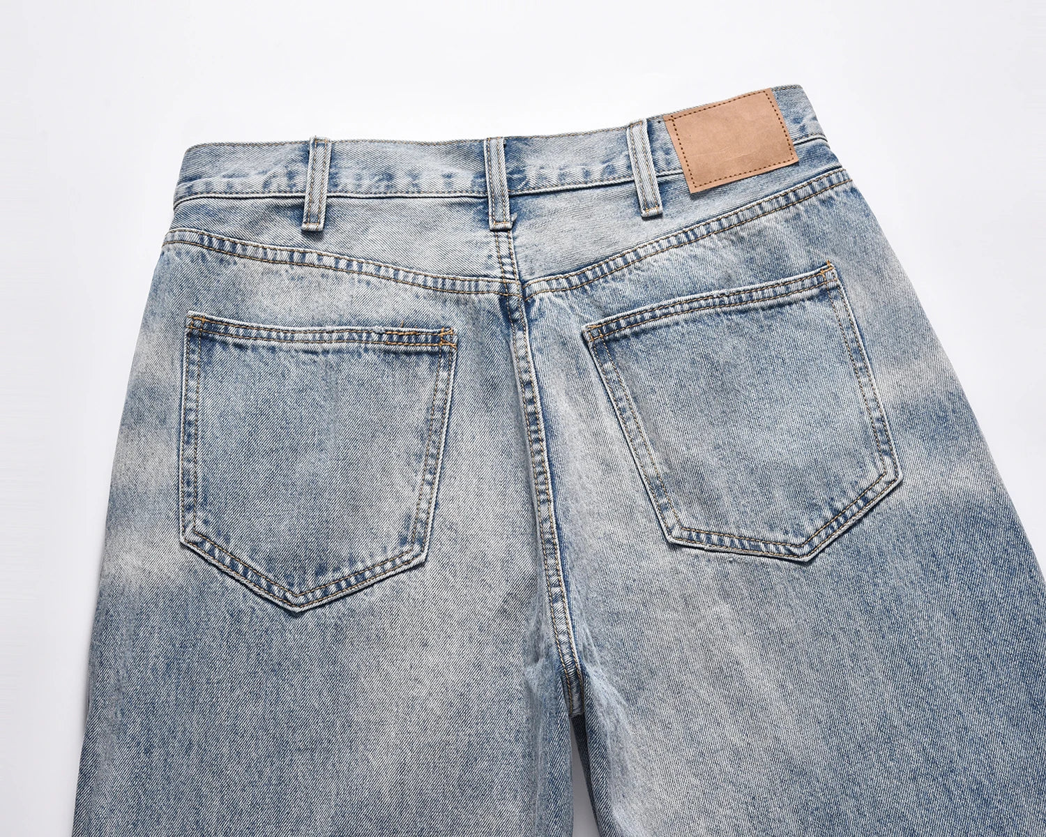 kanye west heavy industry high street jeans straight tube washed knives cut ground edges sagging jeans pants holes for men unique jeans style 2032