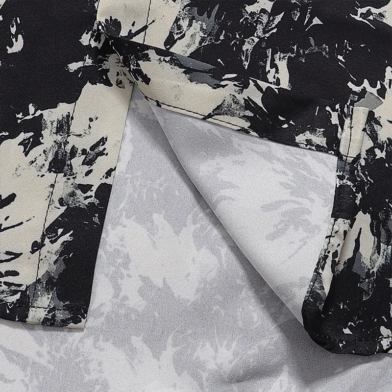 Men's Shirts Harajuku Cool Handsome High Street Masculinas Hawaiian Stylish Loose Half Sleeve Shirt