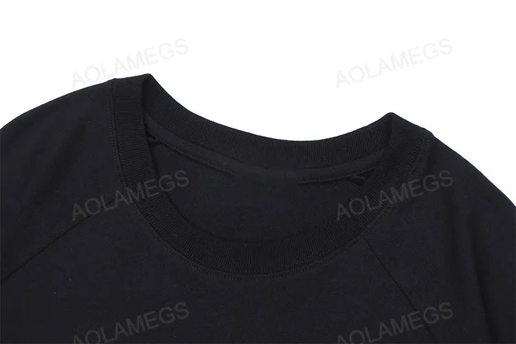 Vaporwave Tribal flame – Streetwear Men Oversized Tshirts Black White Splicing Graphi