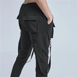 rainbowtouches pants brand mens high street multiple pockets design solid color tidal current overalls concise style baggy pant unique default style 1046