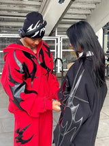 Red Leather Varsity Jacket Unisex Style