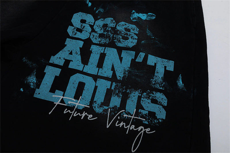 Saint Louis 24SS Future Vintage Splashing Ink Graffiti Making Dirty Water Making Old Drawstring Shorts For Summer