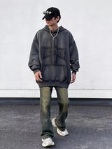 Washed Hoodies Sweatshirts Man Bleached Loose Oversize Casual Autumn W