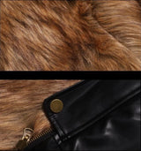 Integrated Fur Leather Men Cotton Jackets Thickened American High Street Motorcycle PU Leather Parkas Winter Couple Punk Outwear