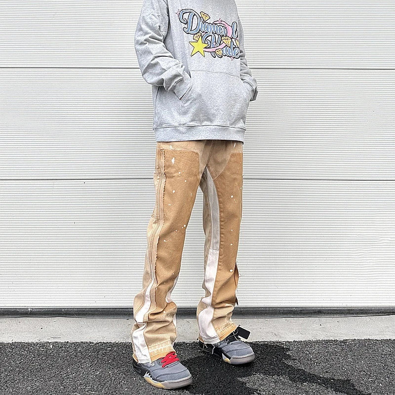 color washed denim mens jeans pants fashion graffiti patchwork loose biker red jeans streetwear hip hop casual straight pants unique jeans style 5179