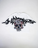 Y2k Chrome logo – Street Hip Hop Clothing Gothic Devil Pattern Print Oversized