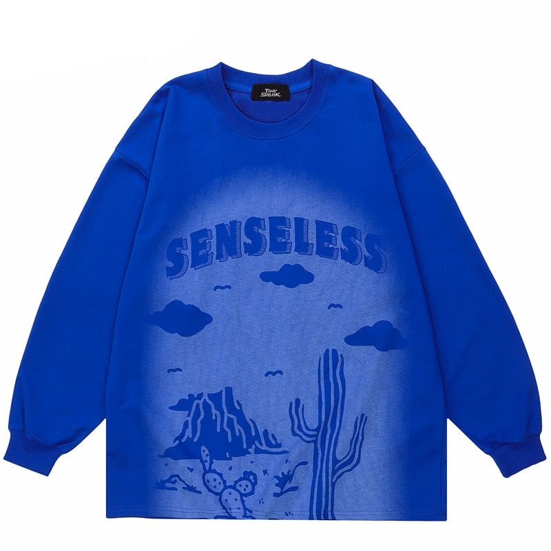 "No Sense" Unisex Men Women Streetwear Graphic Sweatshirt Daulet Apparel