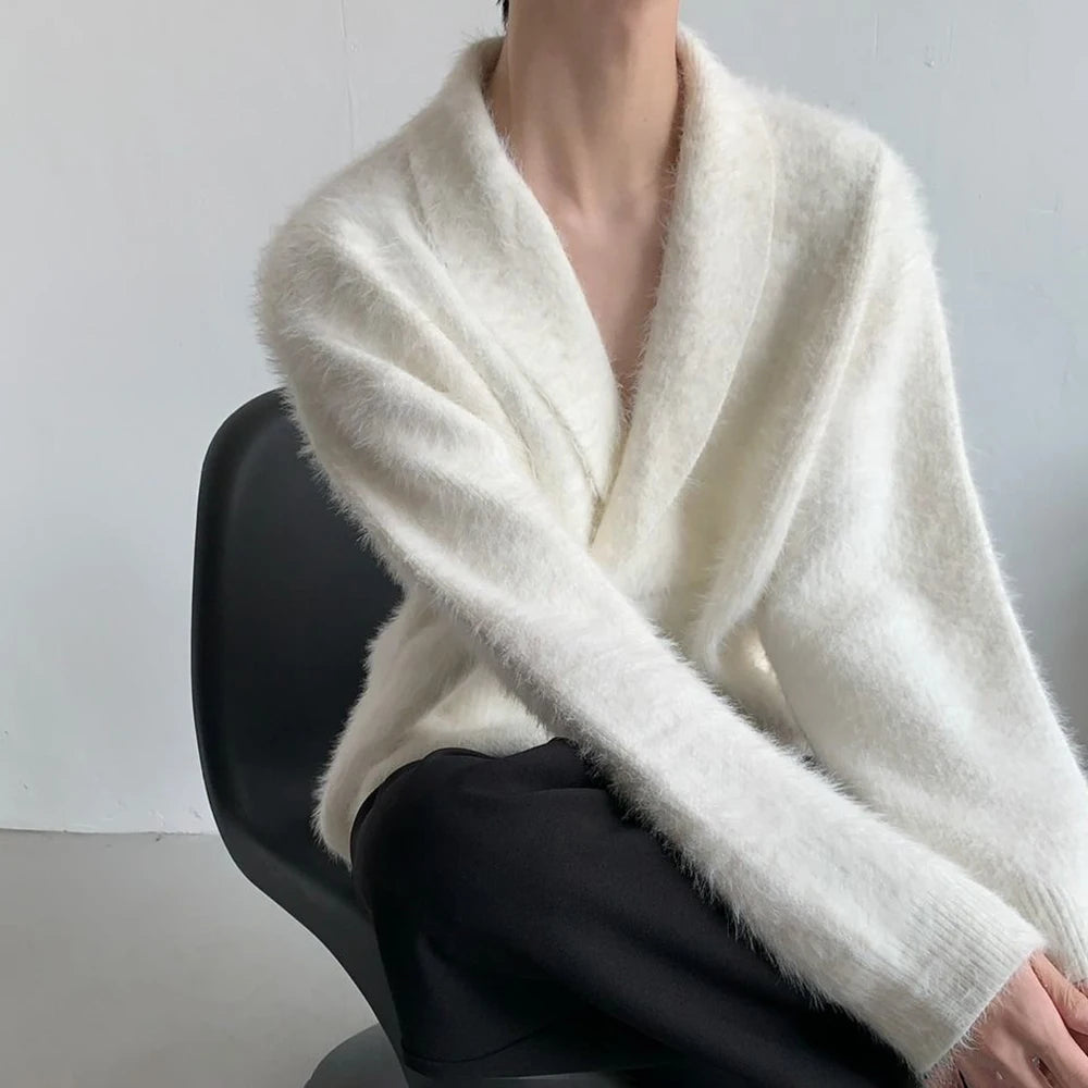 minimalist knit jumper, daily wear essential, trendy urban fashion top for men, layered streetwear look