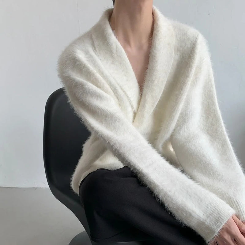 minimalist knit jumper, daily wear essential, trendy urban fashion top for men, layered streetwear look
