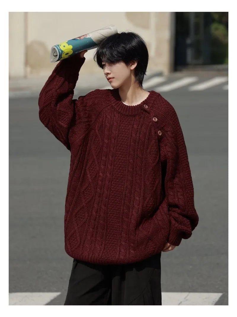 layered flame street knit, photo-ready knit, trendy urban fashion top for men, layered streetwear look
