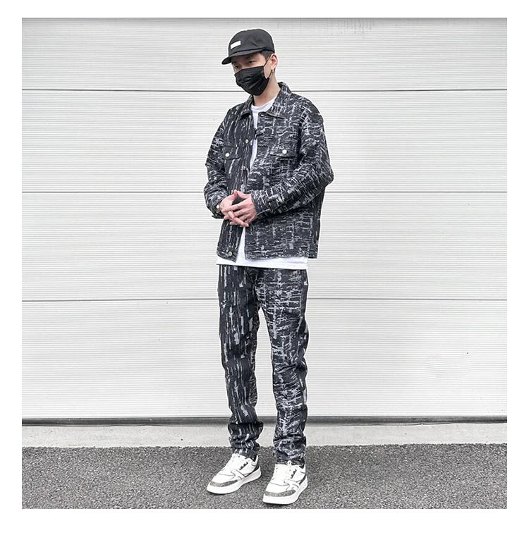 harajuku irregular scratched ripped holes denim jeans men zipper jeans hip hop streetwear new casual slim fit joggers jean pants unique joggers style 973
