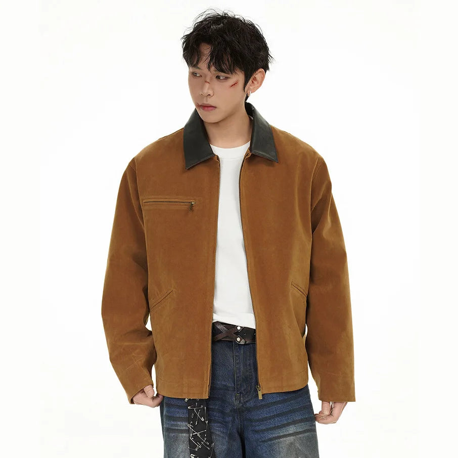 leather varsity jacket, layered style, men's streetwear fashion, trendy oversized fit, urban techwear design, modern hip hop 