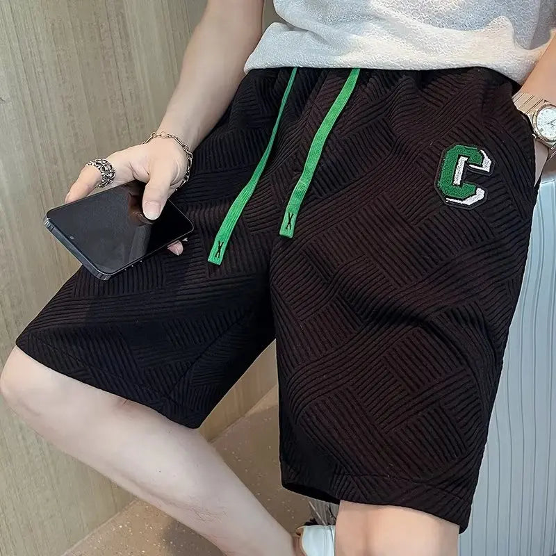 2023 Spring Men's Shorts Korean Fashion Black Shorts Harajuku High Street Men's Clothing White Gym Shorts Men Sweatpants New