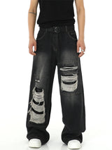 fashion ripped holes denim jeans harajuku patchwork straight jean trousers y2k trouser mens hip hop streetwear baggy jeans pants urban skinny jeans