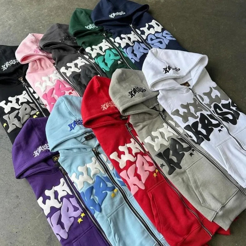 Harajuku High Street Colorful Fashion Letter Print Oversized Hoodie Me