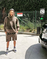 New 2023 Novelty Born From Pain SICKO BULLETPROOF SWEATSHORT Skateboard Street Cotton Casual Shorts Kanye Hip-hop Parkour #414