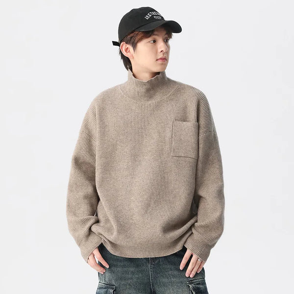 bold fire sweater, layered fit piece, aesthetic soft knit grunge sweater for cozy streetwear