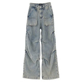 2024 american style new spring and autumn street fashion straight leg mid waist jeans for couples loose retro y2k casual pants stacked flare jeans