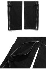 fashion denim straight pants hip hop jeans with zipper streetwear trousers new summer casual joggers men designer jeans for men unique joggers style 1162