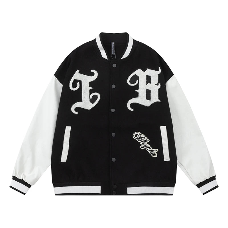 mens embroidery baseball jackets and coats casual single button patchwork hip hop streetwear warm bomber jacket outerwear nan - variant style b98eb2 for streetwear fashion