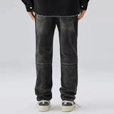 distressed hole ripped washed jeans pants for men straight retro streetwear baggy denim trousers frayed casual hip hop jean unique jeans style 218