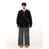 layered flame street knit, photo-ready knit, trendy urban fashion top for men, layered streetwear look