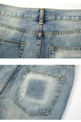 original tie dyed ripped flared denim jean for men streetwear washed hole casual stacked jeans pants mens slim fit jeans 2023 unique jeans style 3757